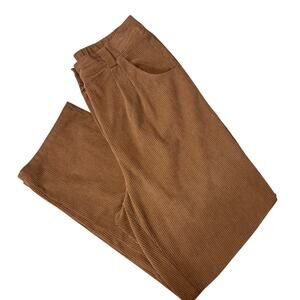 VTG Y2K Brown Corduroy High-Waisted Wide Leg Flare Pants trousers, Size Medium